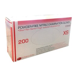 Gloves DE Nitrile Examination Pwd Free Extra Small Box 200