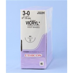 SUTURE Ethicon Vicryl 3/0 Taper MH, Half Circle, 70cm x3