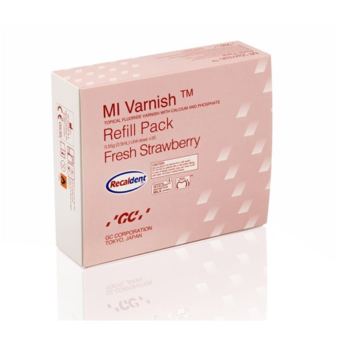 MI Varnish Strawberry Pack 35 x0.4ml Unit dose & 50 Brushes