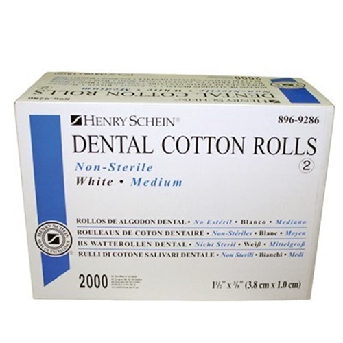 HENRY SCHEIN Cotton Rolls Size 2 Medium Pack of 2000