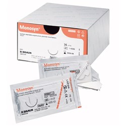 Aesculap Suture Monosyn, DS12, Undyed, 6/0, Circle Reverse Cut, 36-Pack
