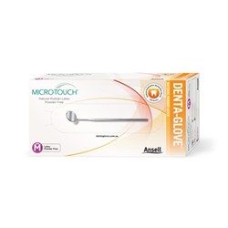 Ansell Gloves - Microtouch DentaGlove - Latex - Non Sterile - Powder Free - Medium, 100-Pack