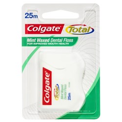 Colgate Total Mint Waxed Durable Dental Floss 25m x 6