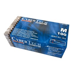 CYBERTECH Latex PF Gloves Medium Box of 100