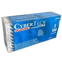 Cybertech Nitrile Gloves S Powder Free Blue Box 100