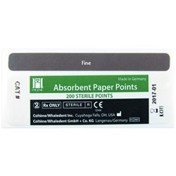 HYGENIC Paper Points Size F Drawer Box of 200 White Points
