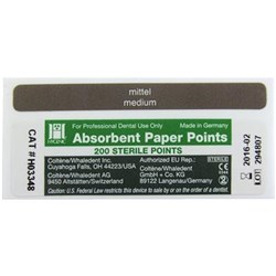 HYGENIC Paper Points Size M Drawer Box of 200 White Points