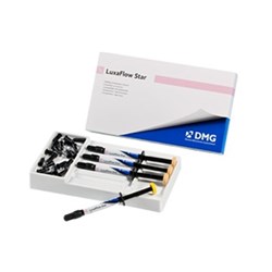 DMG LuxaFlow Star - Temporary Restoration Repair - Shade A2 - 1.5g Syringe, 2-Pack and 10 Tips