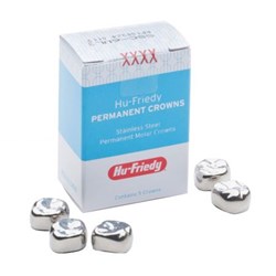 HuFriedyGroup Stainless Steel Permanent Molar Crowns - Lower - 6LR6, 5-Pack