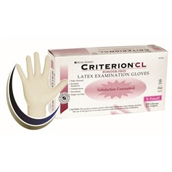 HS Criterion CL Latex Gloves Pwd free Extra Small Box 100