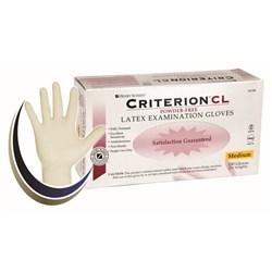 HS Criterion CL Latex Gloves Pwd free Medium Box 100