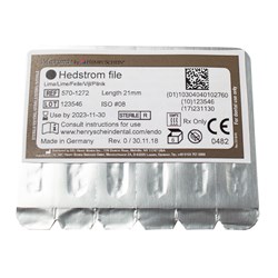 Henry Schein Maxima Hedstrom Files - Sterile - 21mm - Size 8 Grey, 6-Pack