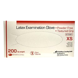 DE Latex Pwd Free Glove Extra Small Box of 200