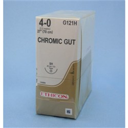 SUTURE Ethicon Chromic Gut 4/0 26mmSH 1/2circ taper point x36