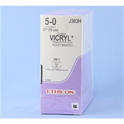 SUTURE Ethicon Vicryl 17mm 5/0 RB1 1/2 circle taper point x36