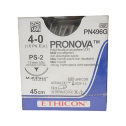 Johnson & Johnson Suture Ethicon Pronova Blue, 19 mm, 4/0, PS2, 3/8 Circle, 45cm, 12-Pack