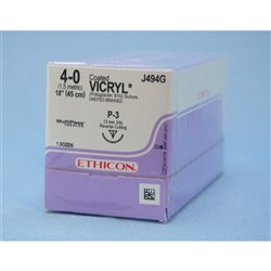 SUTURE PLUS Vicryl 13mm 4/0 P3 3/8 circle rev cut undy x12