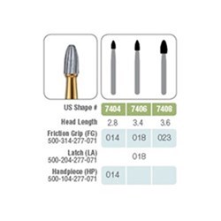 Tungsten Carbide Bur JET #7404 014 Egg Trim & Finish FG x 100