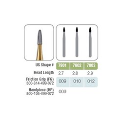 Tungsten Carbide Bur JET #7802 010 Trim & Finishing FG x 100