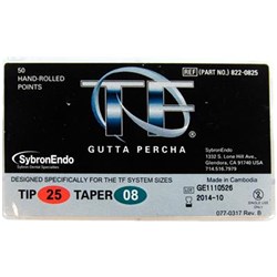 Kerr TF Gutta Percha Points - Size 25 .08 Taper, 50-Pack