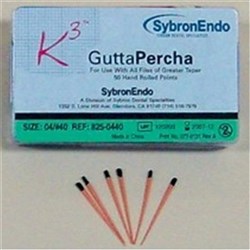 Kerr K3 Gutta Percha - Size 35 - .04 Taper - Green, 50-Pack