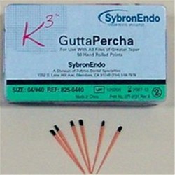 Kerr K3 Gutta Percha - Size 40 - .04 Taper - Black, 50-Pack