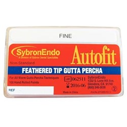Kerr ANALYTIC - Autofit Gutta Percha Points - Feathered Tip - Fine Fine, 100-Pack
