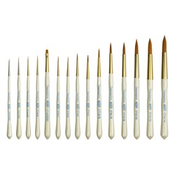 Renfert TAKANISHI Brushes, 6-Pack - Sizes 1/0, 2, 4, 6, 8