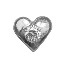 Twinkles - Tooth Jewellery - Heart with Diamond 0,01ct - White Gold 18k