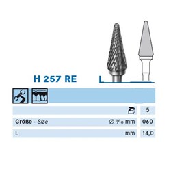 Komet Tungsten Carbide Bur - H257-023 - Cutter - Straight (HP), 5-Pack