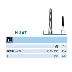 Komet Tungsten Carbide Bur - H267-016 - Bone Cutter - Straight (HP), 5-Pack