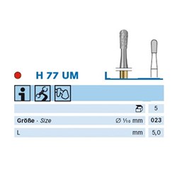 Komet Tungsten Carbide Bur - H77UM-023 - Cutter - Straight (HP), 5-Pack