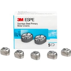 3M Crown SlimFit - Stainless Steel Primary Molar Crowns - JDUL2, 5-Pack