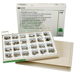 3M Crown Form NiChro - Stainless Steel Permanent Molar Crowns - Kit, 96-Pack