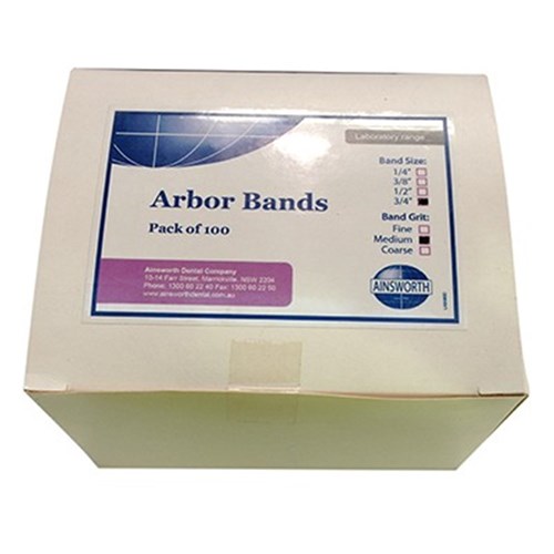 Ainsworth Arbor Bands - Medium Grit 19mm, 100-Pack