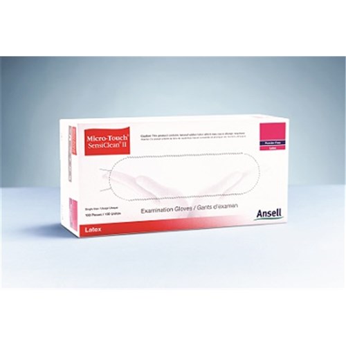 Ansell Gloves - Sensiclean II - Latex - Non Sterile - Powder Free - Extra Large, 80-Pack