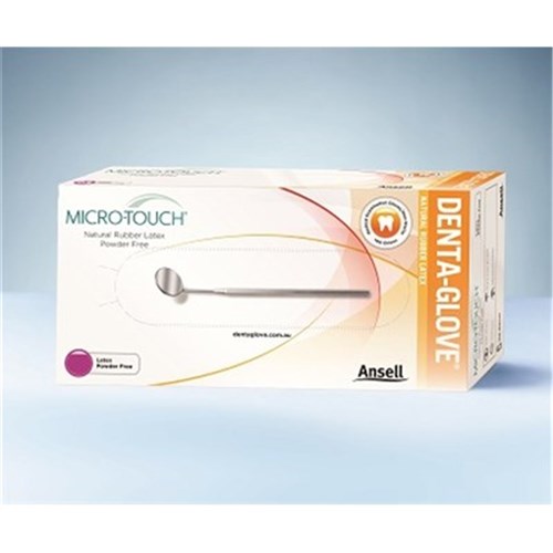 Ansell Gloves - Microtouch DentaGlove - Latex - Non Sterile - Powder Free - Small, 100-Pack