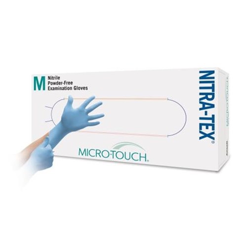 Ansell Gloves - Microtouch NitraTex EP - Nitrile - Non-Sterile - Powder Free - Medium, 100-Pack