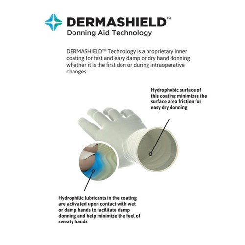 Ansell Gloves - Dermashield - Latex - Sterile - Powder Free - Size 9, 50-Pairs