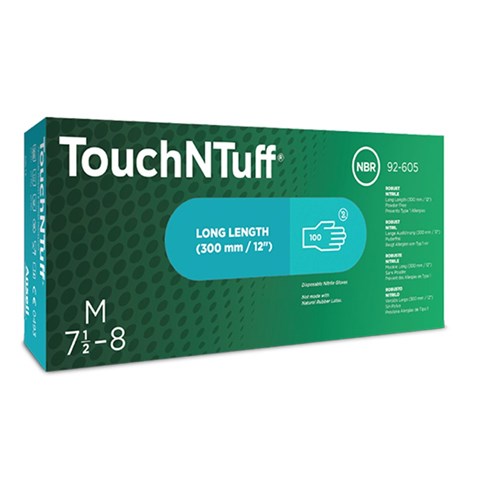 Ansell Gloves - Touch N Tuff - Nitrile - Textured - Non-Sterile - Powder Free - Medium, 10 x 100-Pack