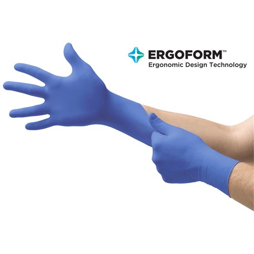 Ansell Gloves - Microflex Ultraform - Blue - Nitrile - Non Sterile - Powder Free - Medium, 300-Pack