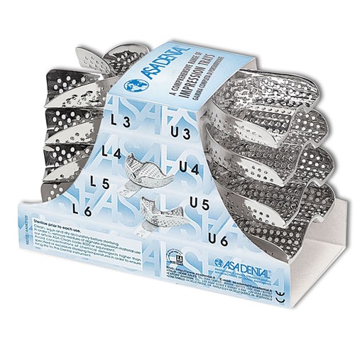 Stainless Steel Impression Tray Perfor No Rim Set of 8