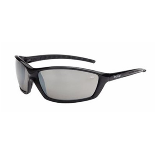 PROWLER Safety Glasses Black Frame Silver Flash Lens