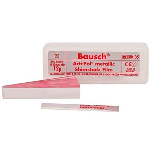 Bausch Arti Fol Occlusion film - BK35 - Metallic Red - One Sided - 12u - 8mmx60mm, 100-Pack with Dispenser