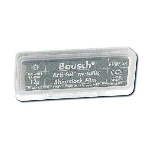 Bausch Arti Fol Occlusion film - BK38 - Metallic Shimstock - 8mm - Uncoated, 100-Pack