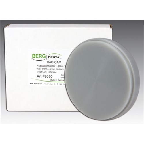 BERG CAD CAM Milling Wax Disc 98.5 x 20mm Grey N Pack of 1