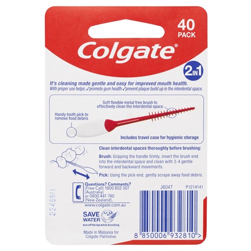 Colgate Soft Interdental Brush and Pick - 40 Picks per Pack, 8-Packs