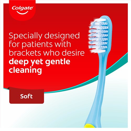 Colgate Manual Toothbrush - Slim Soft Ortho - V-Trimmed bristle system - Soft Bristles, 12-Pack