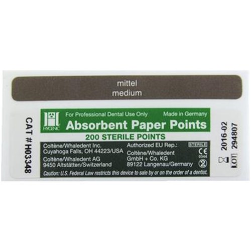 HYGENIC Paper Points Size M Drawer Box of 200 White Points