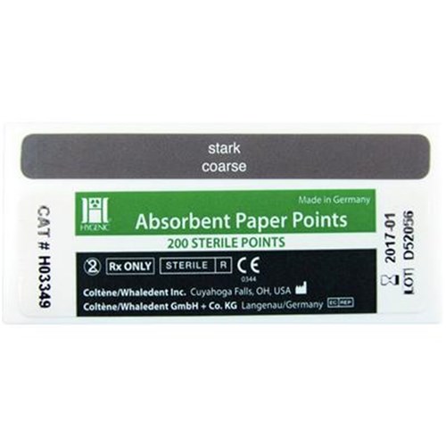 HYGENIC Paper Points Size C Drawer Box of 200 White Points